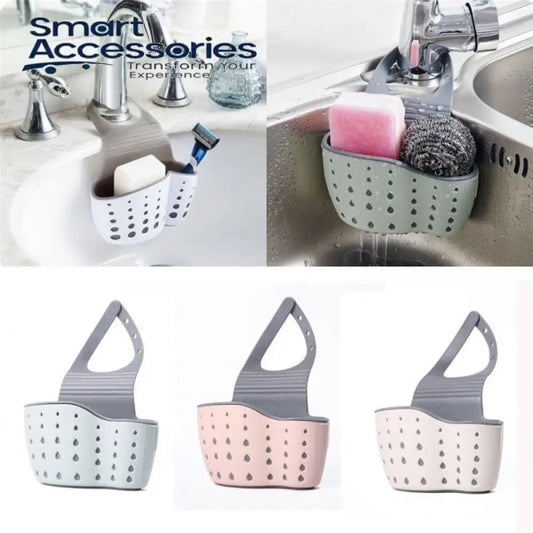 Sink Shelf Soap Sponge Drain Rack Silicone Storage Basket Bag