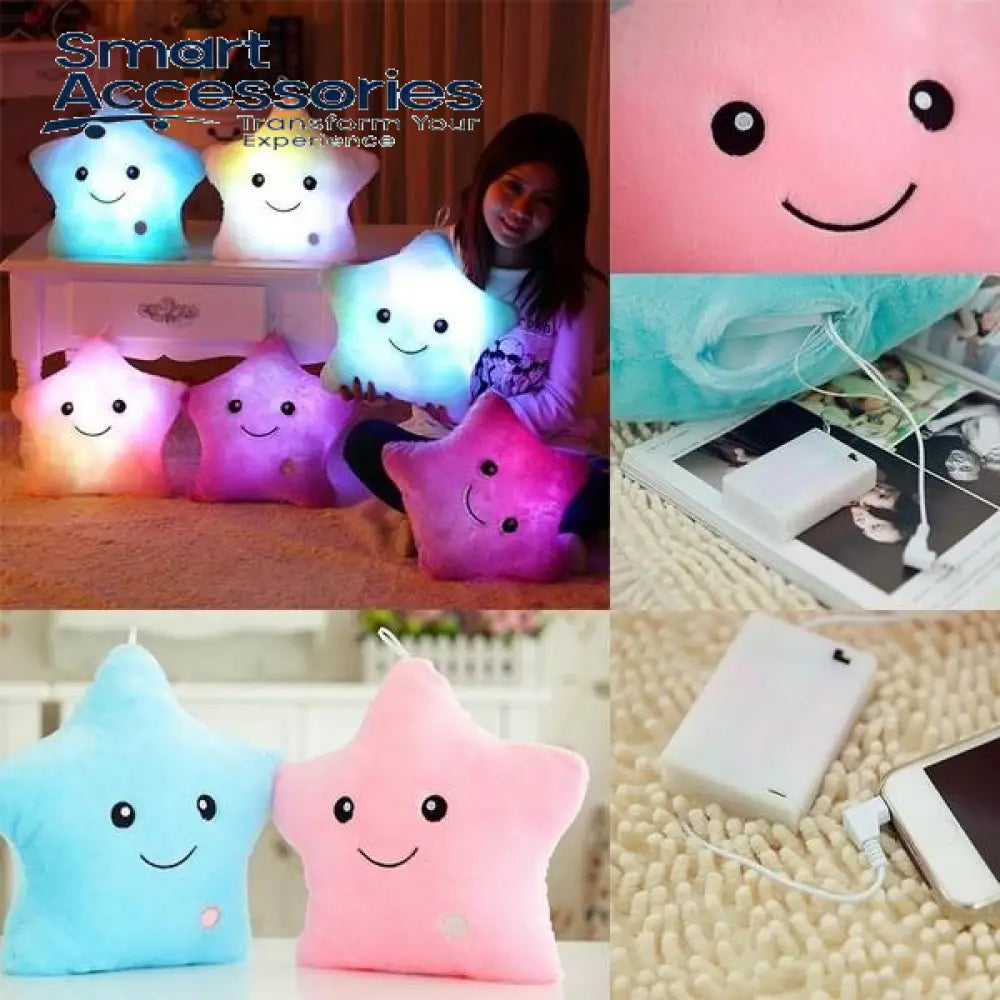 Soft Star Pillow With Glowing Led Light