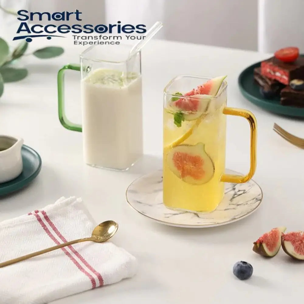 Square Glass Mug Breakfast-Multipurpose