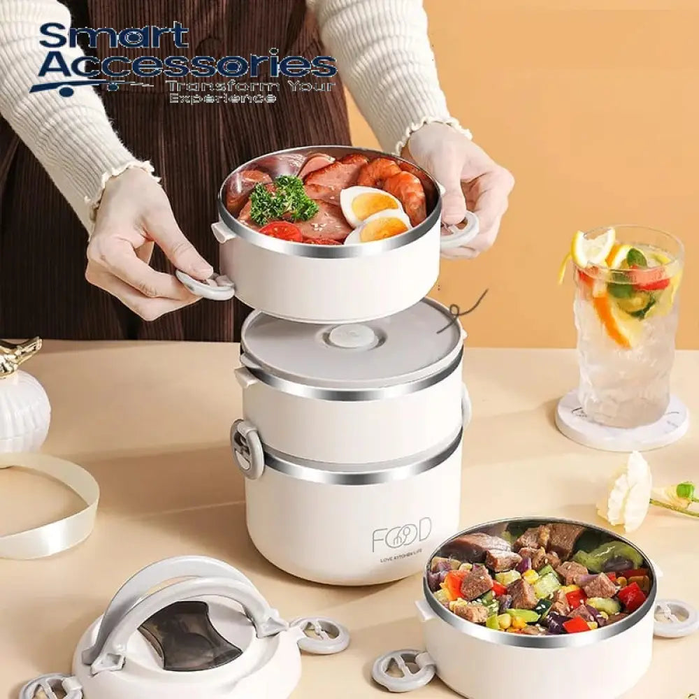 Stainless Steel 2 Layer Lunch Box With Thermal Bag