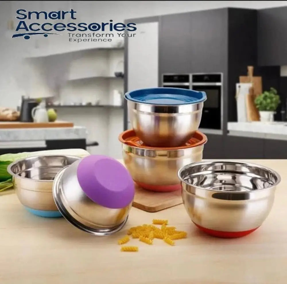 Stainless Steel Colourful 5Pcs Bowl Set