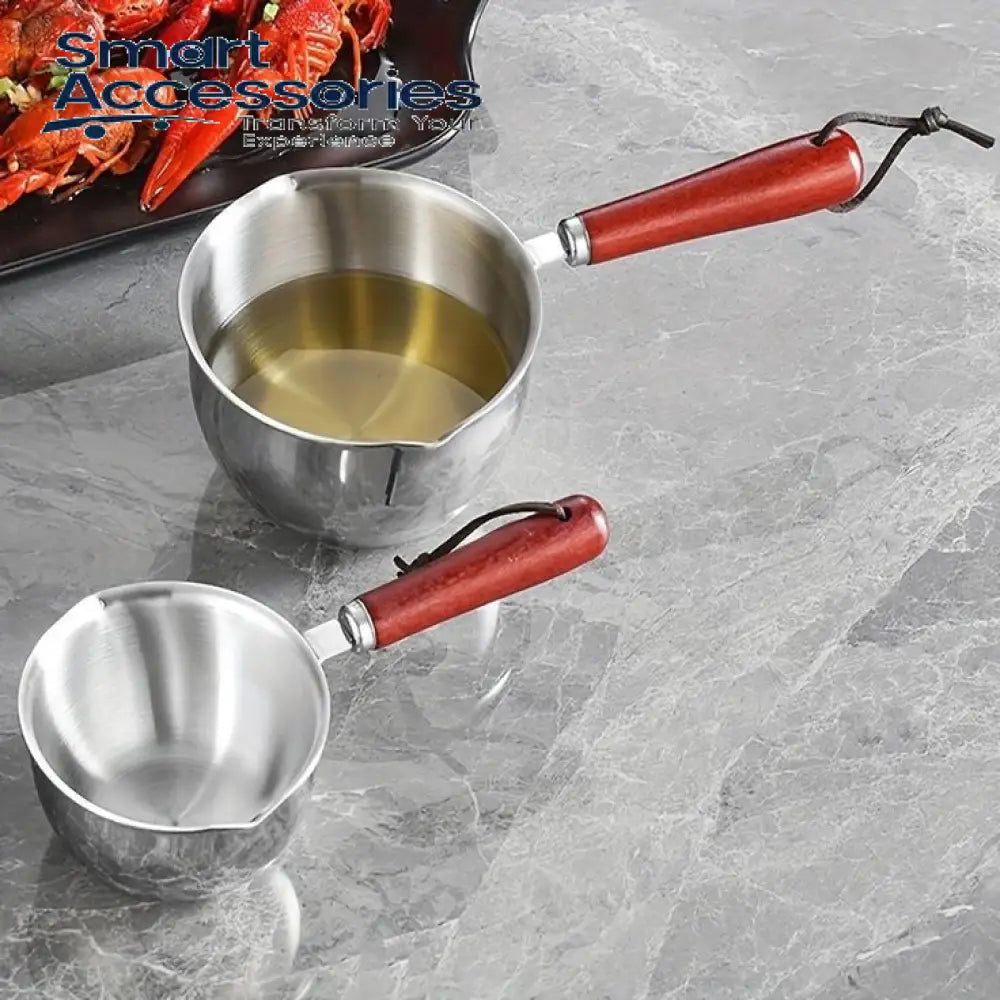 Stainless Steel Hot Oil Pot With Wooden Handle