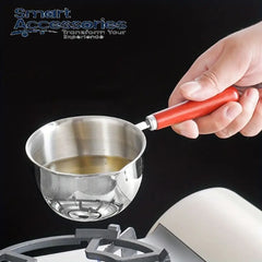 Stainless Steel Hot Oil Pot With Wooden Handle