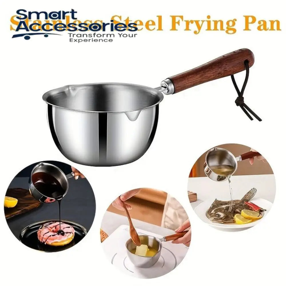 Stainless Steel Hot Oil Pot With Wooden Handle