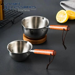 Stainless Steel Hot Oil Pot With Wooden Handle