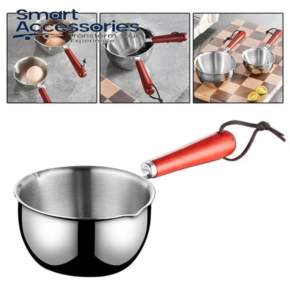 Stainless Steel Hot Oil Pot With Wooden Handle