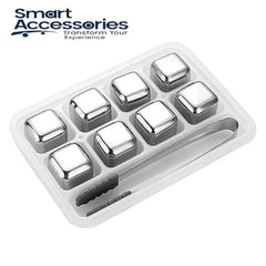 Stainless Steel Ice-Cubes 8 Reusable Stones