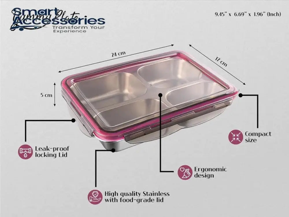 Stainless Steel Lunch Box With Locking Lid