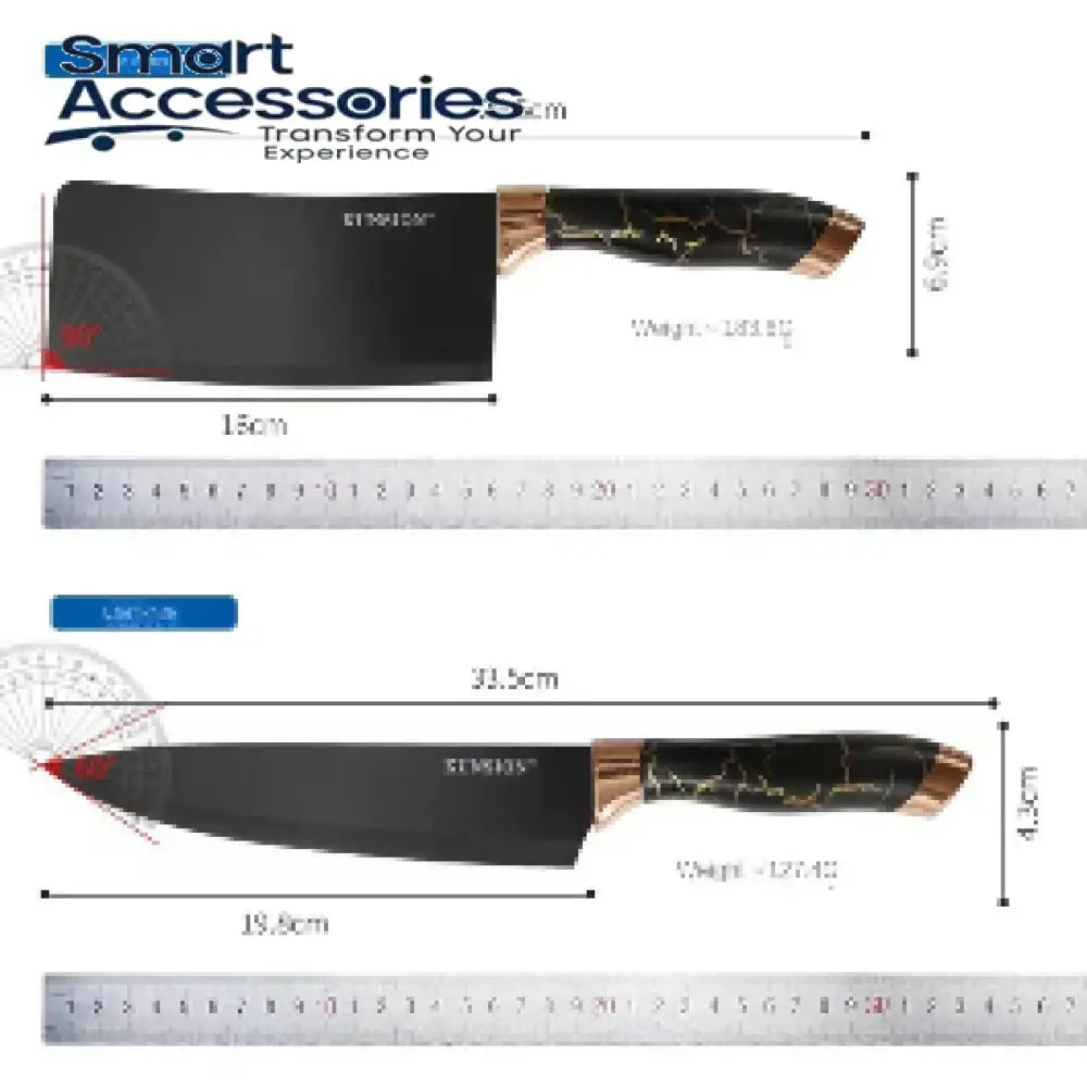 Textured Handle Knife Sets With Acrylic Rotate Stand