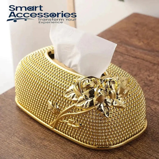 Tissue Box 3D Rose Carving Eco-Friendly Container