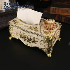 Tissue Box With Tooth Pick Holder