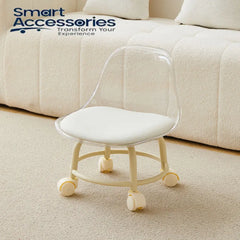 Transparent Heavy Duty Moveable Chair With Wheels