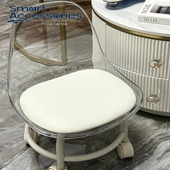 Transparent Heavy Duty Moveable Chair With Wheels