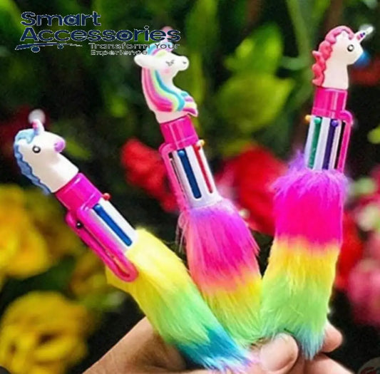 Unicorn Feather Ball Point Pen Plush Cute Multicolor Office Signature Romantic Stationery Gift