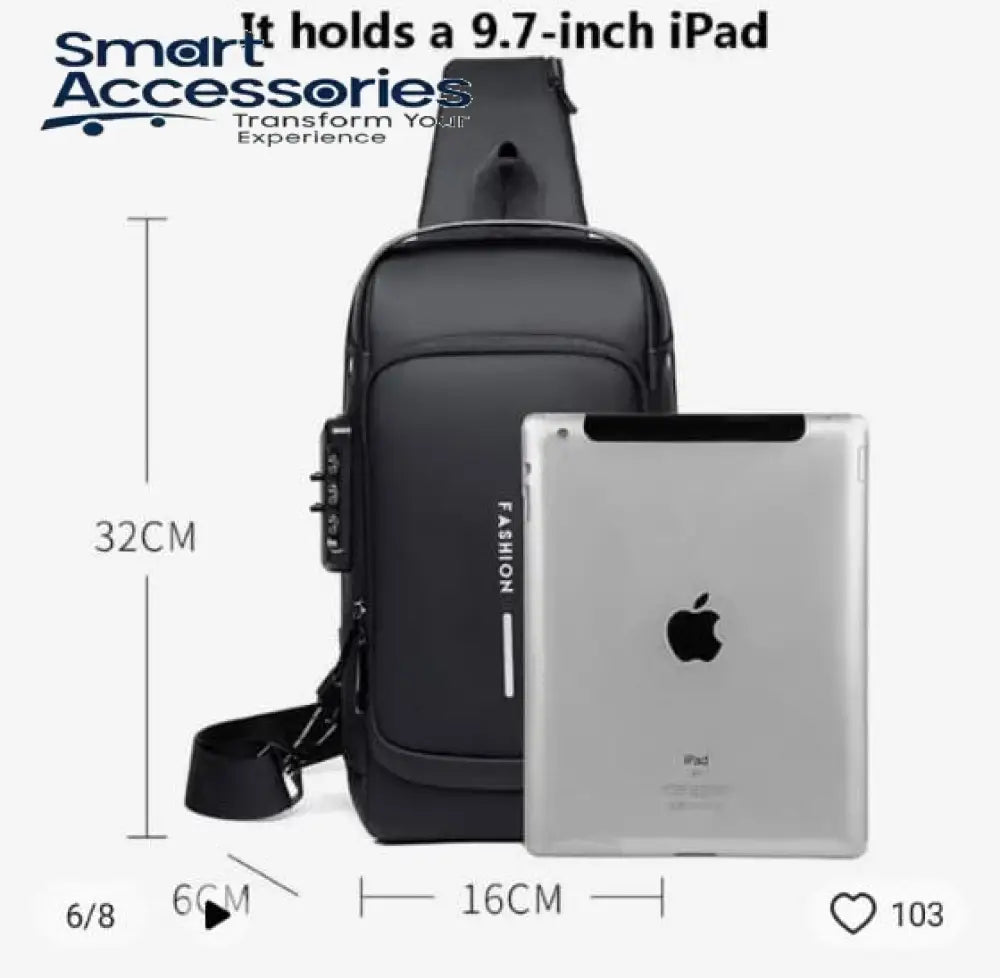 Usb Charging Sport Sling Anti-Theft Shoulder Bag Waterproof Anti Theft Crossbody Bags Chest Daypack